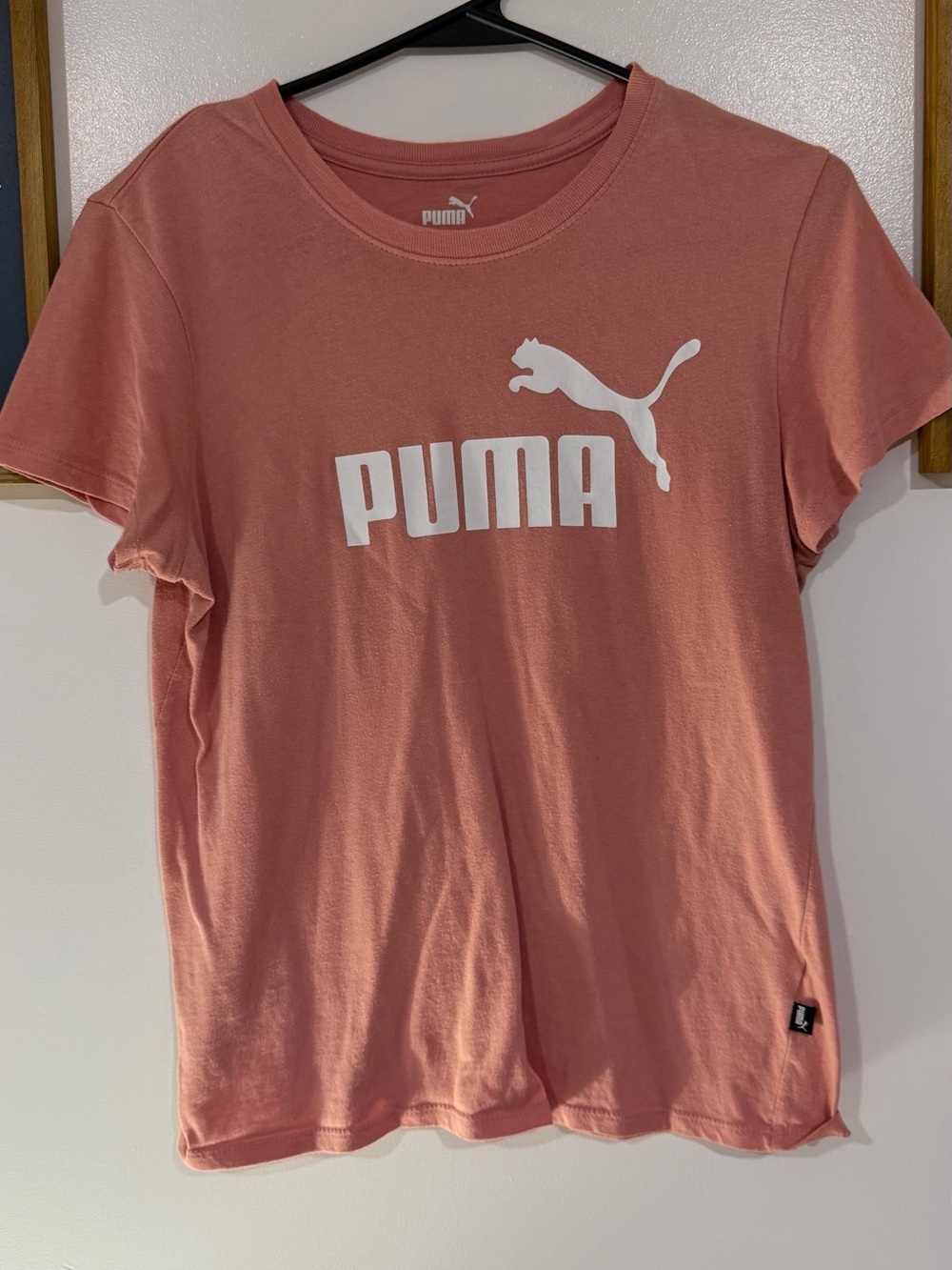 Puma Women's Dusty Rose Short Sleeve Tee with White Logo